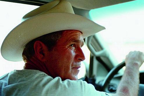 George W. Bush. Crawford, Texas, Aug. 7, 2001--Photo Eric Draper